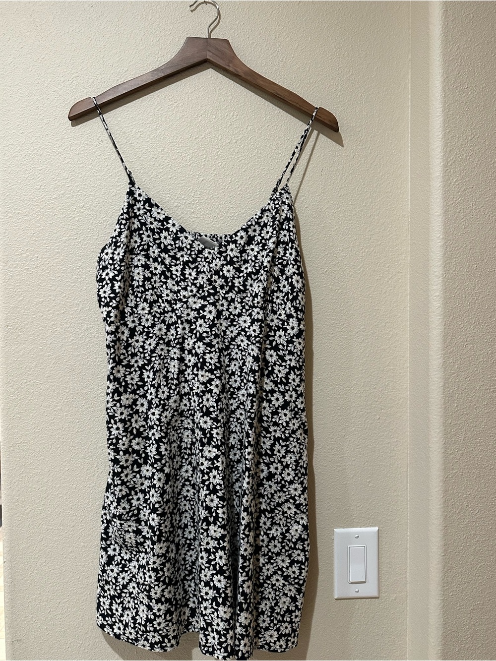 Abound Black Floral Spaghetti-Strap Mini Dress